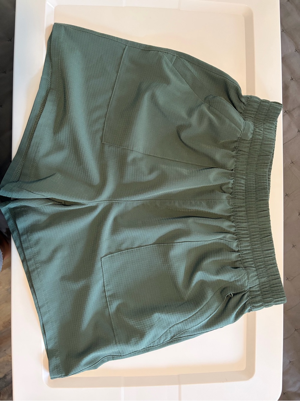 Women's Olive Green Elastic Waist Shorts
